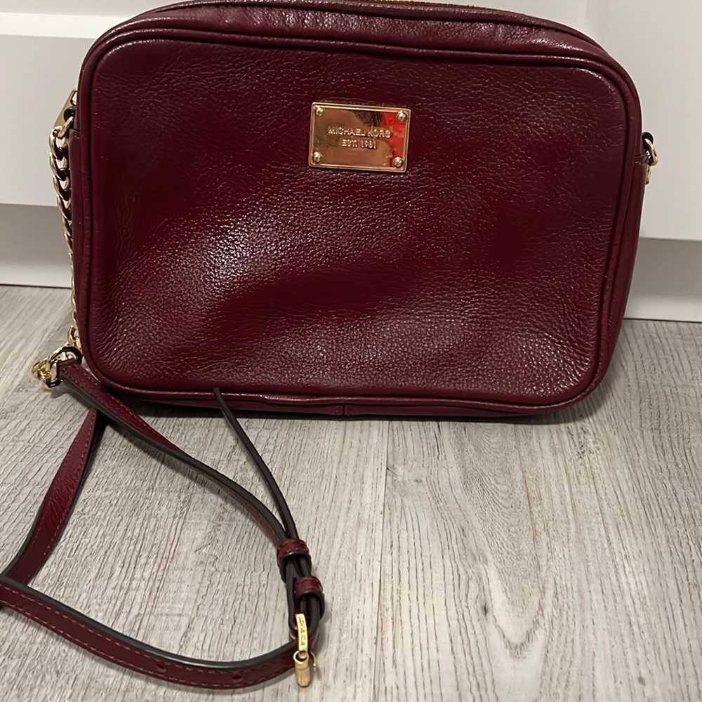 Michael Kors Crossbody Maroon with Gold